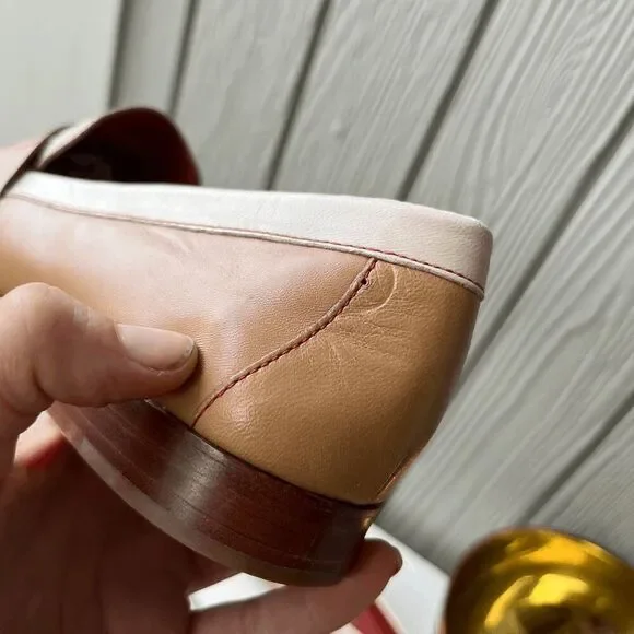 Vintage 90s Cole Haan Loafers 9 Cream Tan Penny Shoes NWOB - Picture 11 of 15